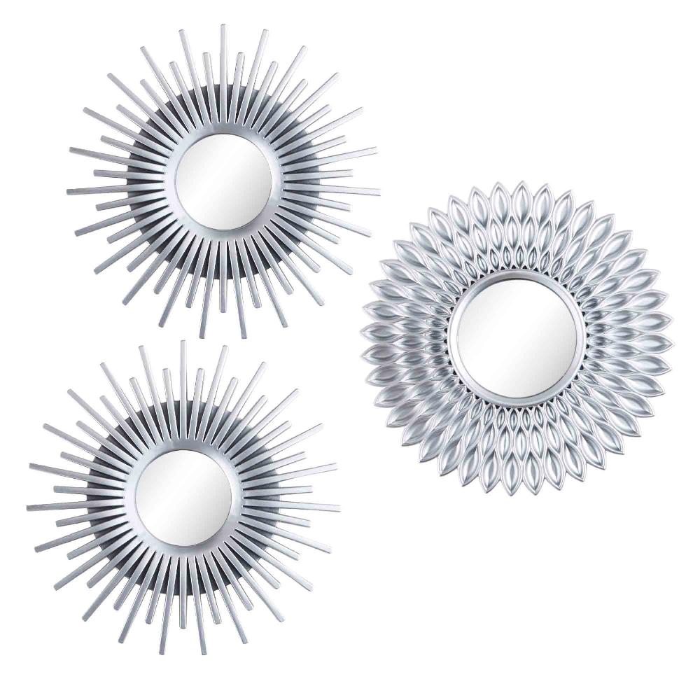 lewis's Lewis's Set of 3 Starburst Vanity Mirrors - Silver - Home Living Decorative