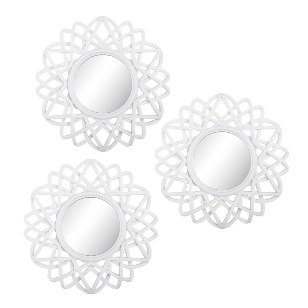 lewis's Lewis's Set of 3 White Vanity Mirrors - Home Living Decorative