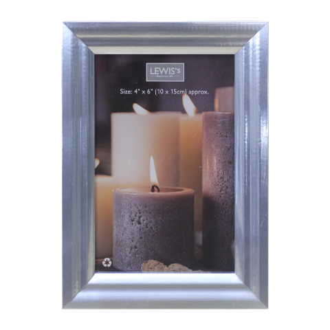Lewis's Lewis's Simple Photo Frames Pack Of 6 - 4" X 6" -A6 Size - Silver