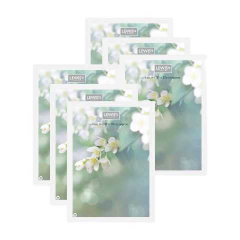 Lewis's Lewis's Simple Photo Frames Pack Of 6 -A4 Size - Wood