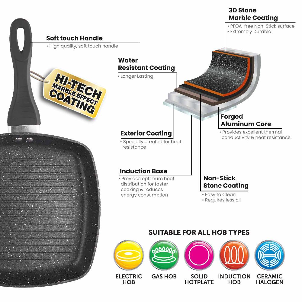 Lewis's Sovereign Stone 25cm Griddle Pan