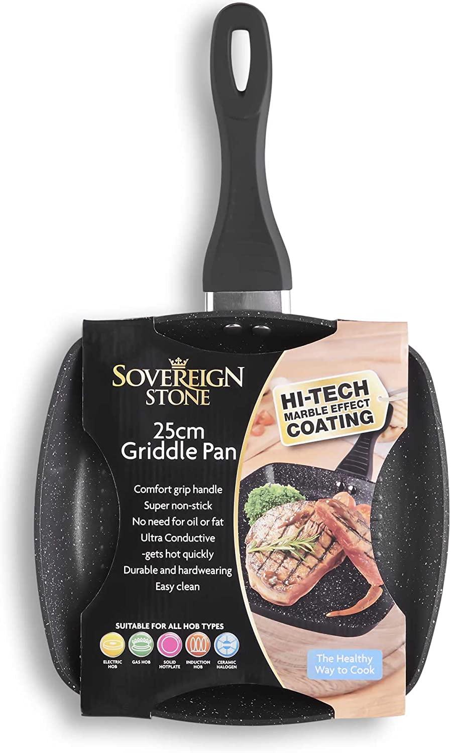 lewis's Sovereign Stone 25cm Griddle Pan