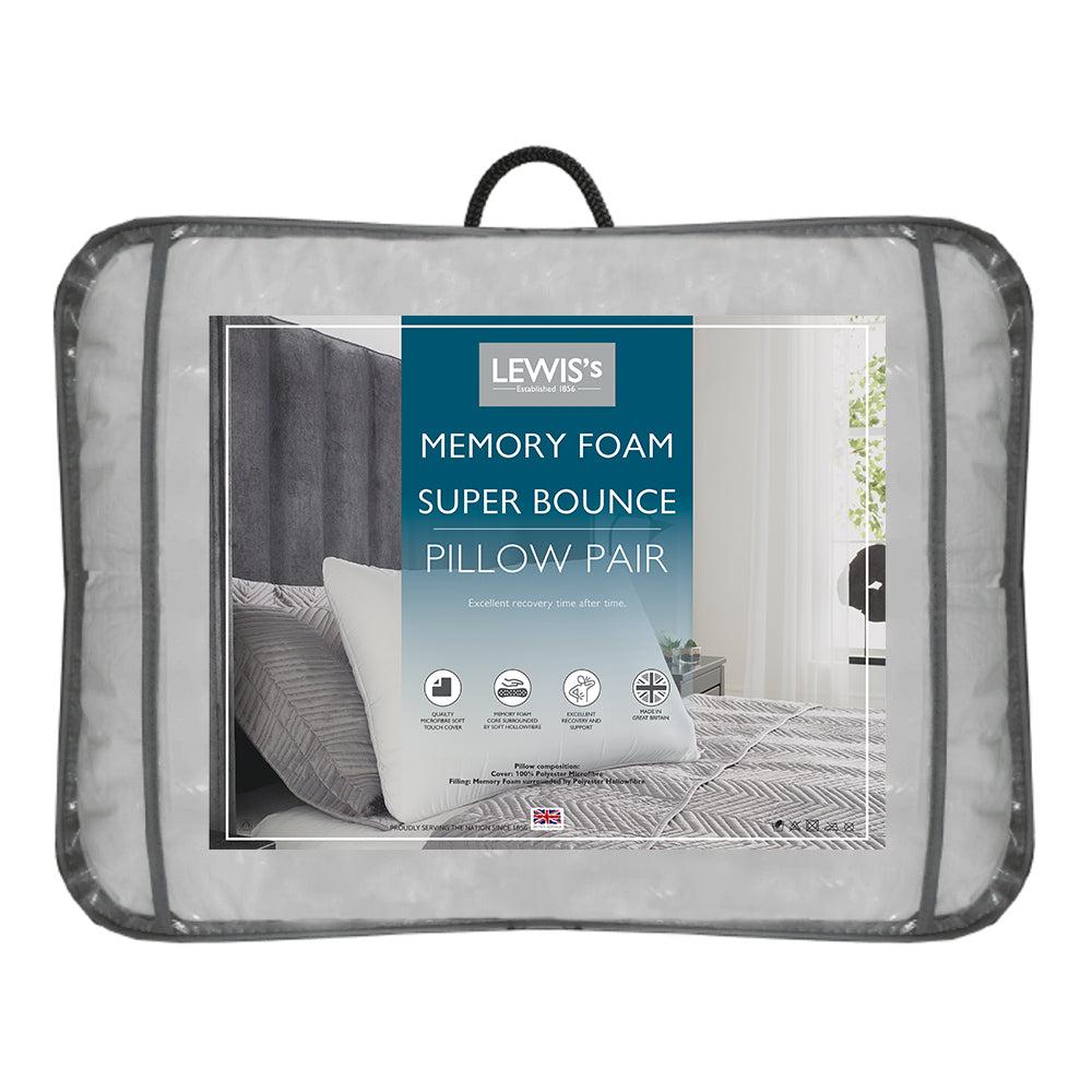 lewis's Spring & Bounce Memory Foam Pillow Pair