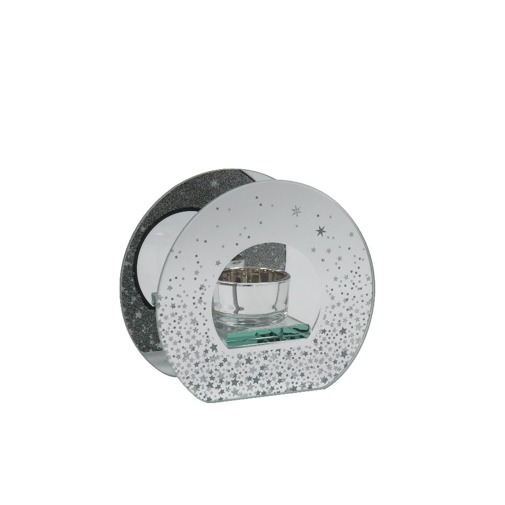 lewis's Star Print Candle Holder- Round