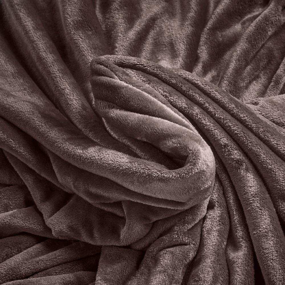 Lewis's Super Soft Flannel Throw - Mocha