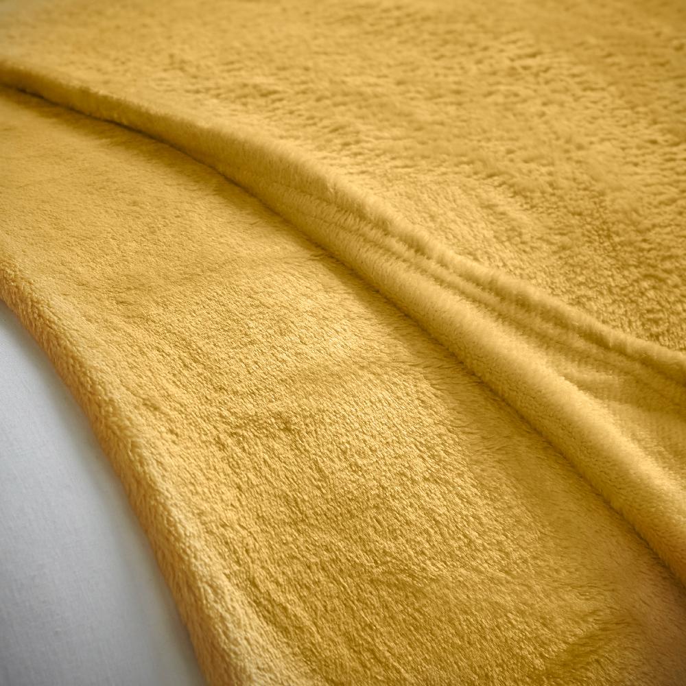 Lewis's Super Soft Flannel Throw - Mustard