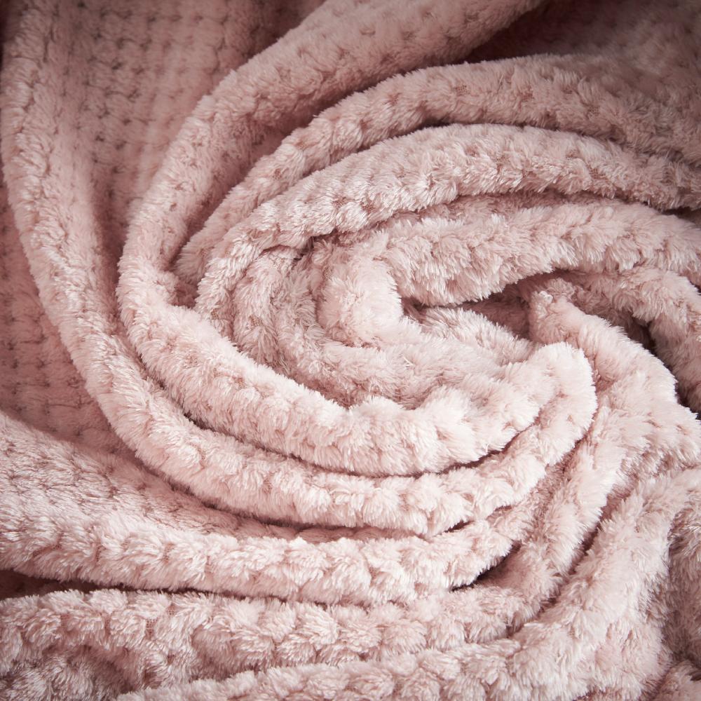Lewis's Super Soft Waffle Throw - Blush