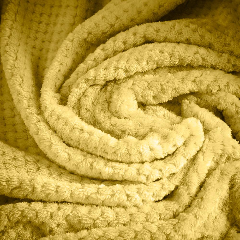 Lewis's Super Soft Waffle Throw - Ochre