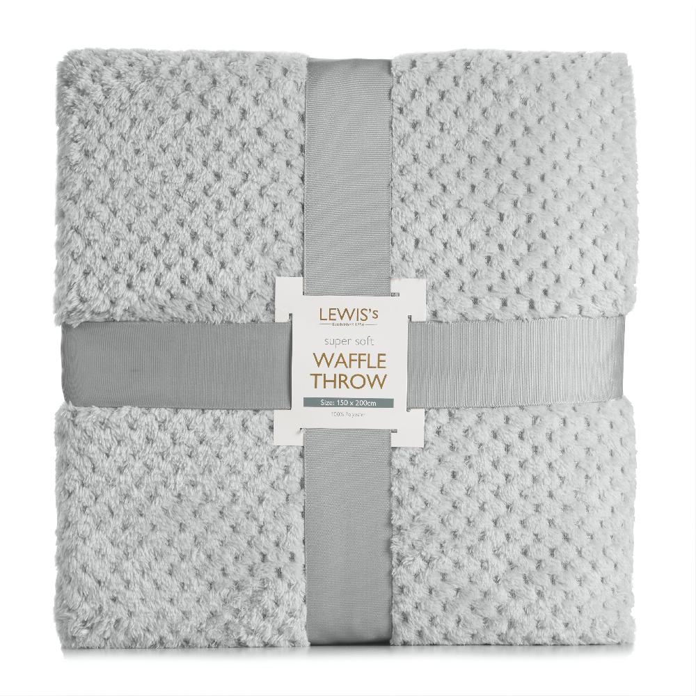 lewis's Super Soft Waffle Throw - Silver lewis's Super Soft Waffle Throw - Silver