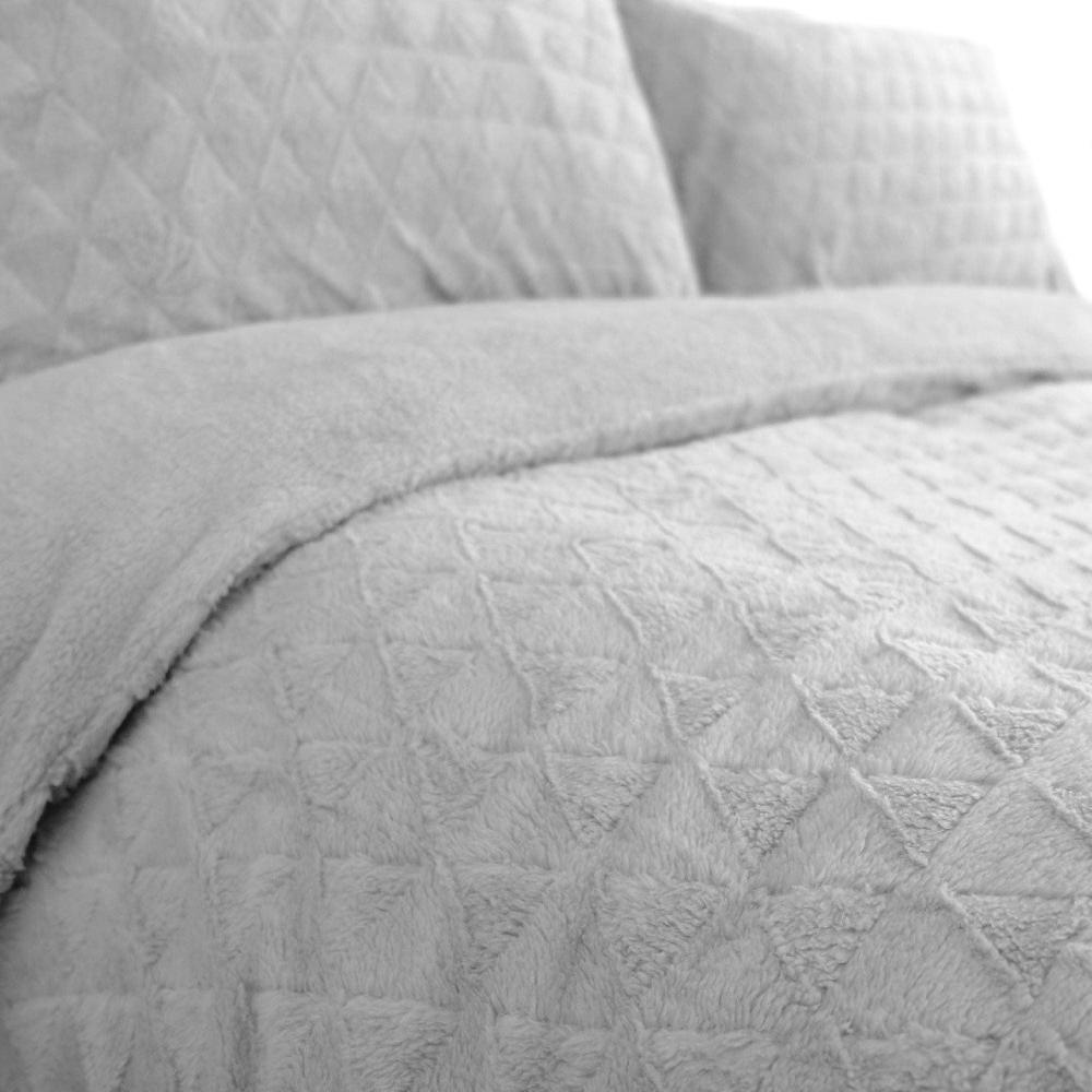 Lewis's Teddy Geo Embossed Duvet Set - Silver