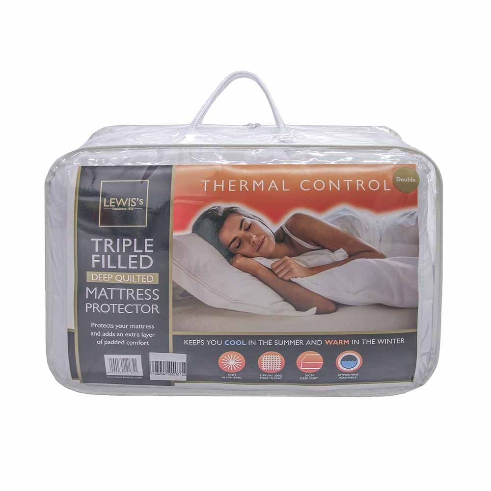 Lewis's Lewis's Triple Filled Deep Quilted Mattress Protector - Single/Double/King