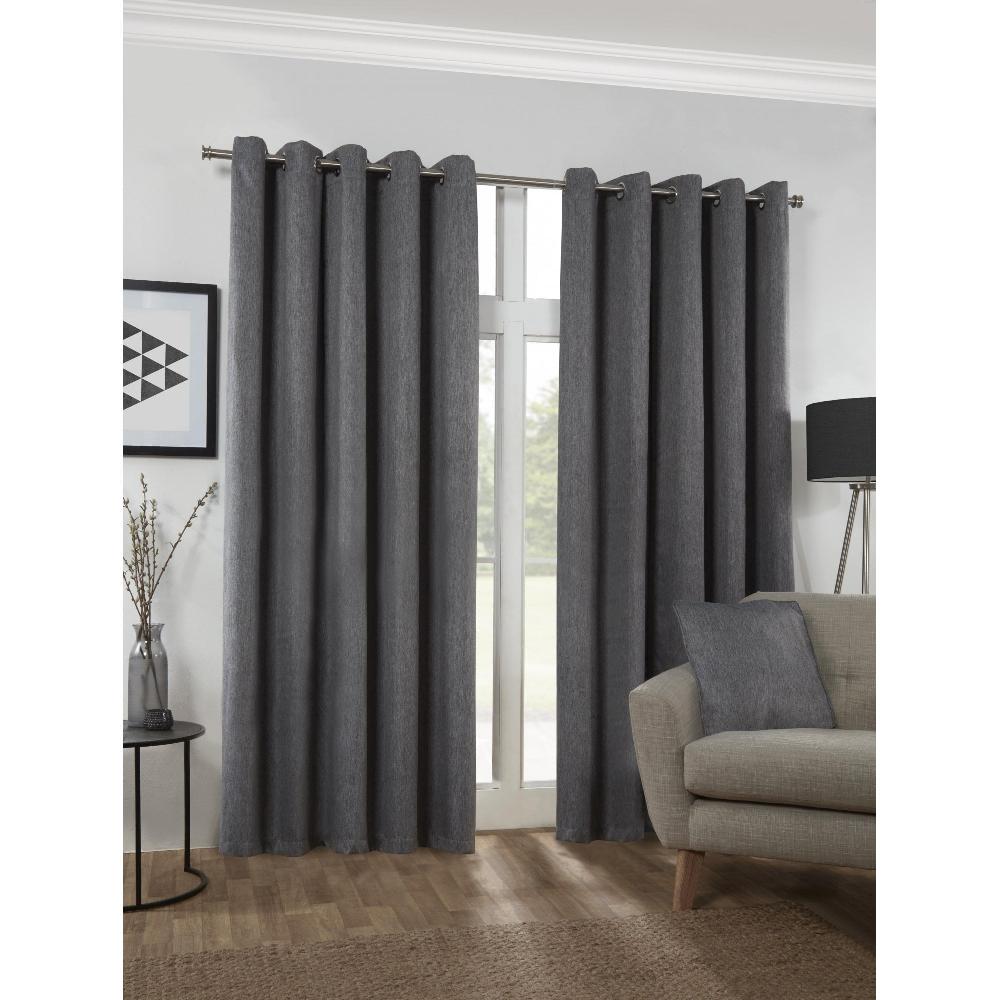 lewis's Twilight Blackout Eyelet Curtains - Black