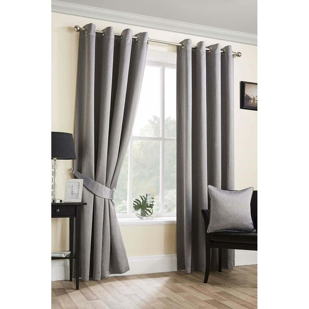 lewis's Twilight Blackout Eyelet Curtains - Grey