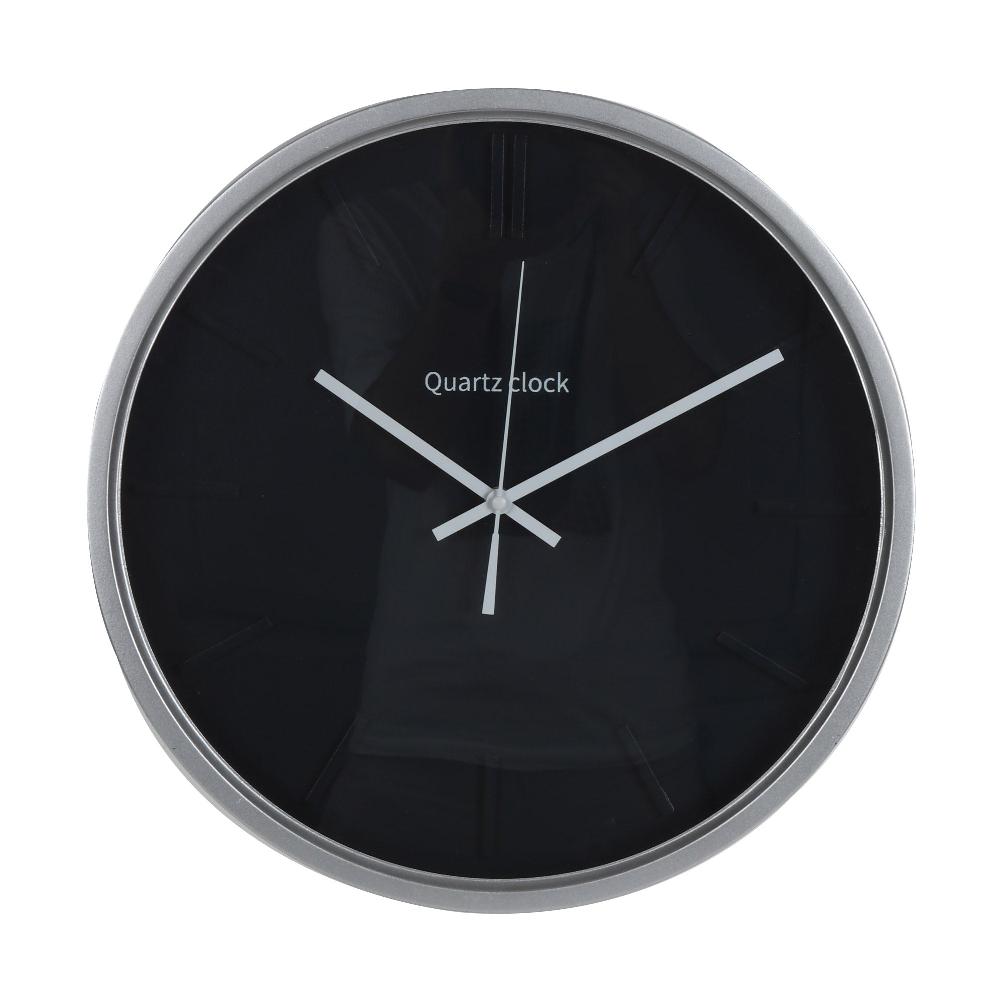 lewis's Wall Clock - Black and Silver 40x40x6cm - Iron