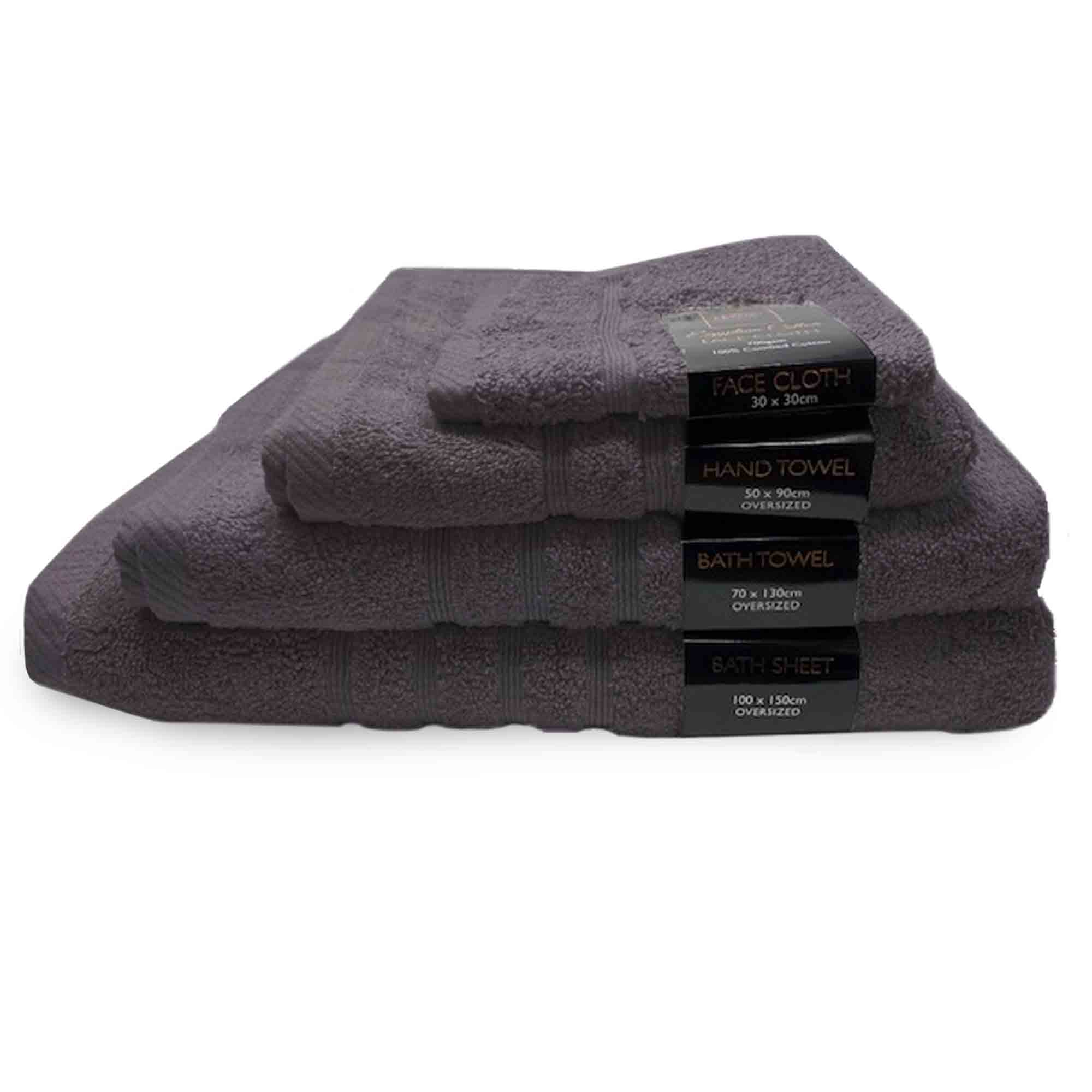 lewis's Luxury Egyptian 100% Cotton Towel Range - Charcoal
