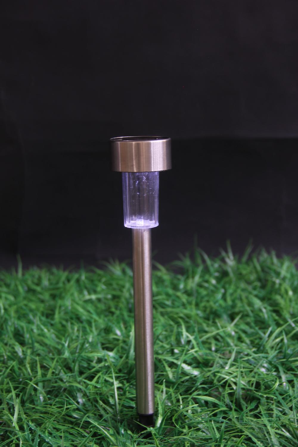 Lewis's Silver & Stone Solar Powered Stainless Steel Silver Stake Lights Pack Of 10 With White LEDs