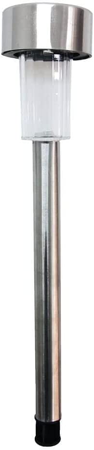 Lewis's Silver & Stone Solar Powered Stainless Steel Silver Stake Lights Pack Of 10 With White LEDs