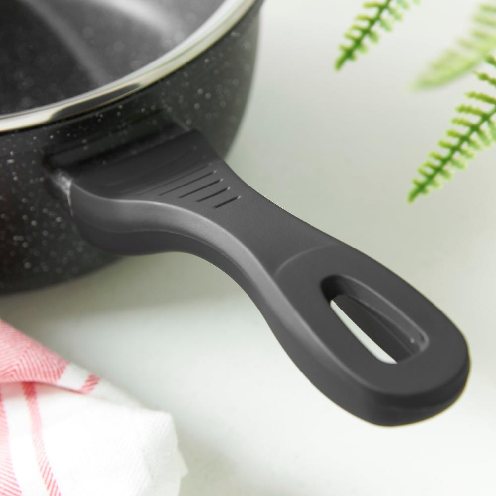Lewis's Sovereign Stone 20cm Scratch Resistant Easy Clean Non Stick Saucepan & Lid