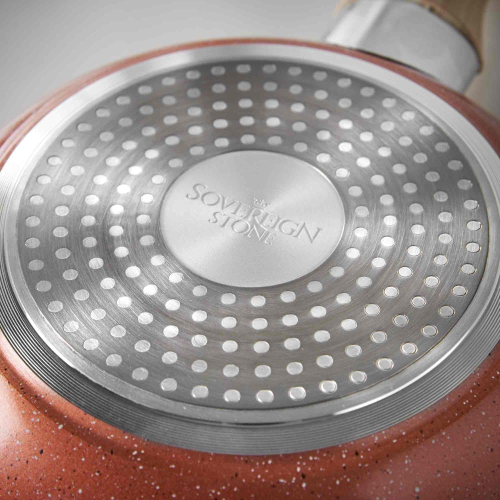 Lewis's Sovereign Stone Copper Frying Pan 20cm With Soft Touch Handle Home Kitchen