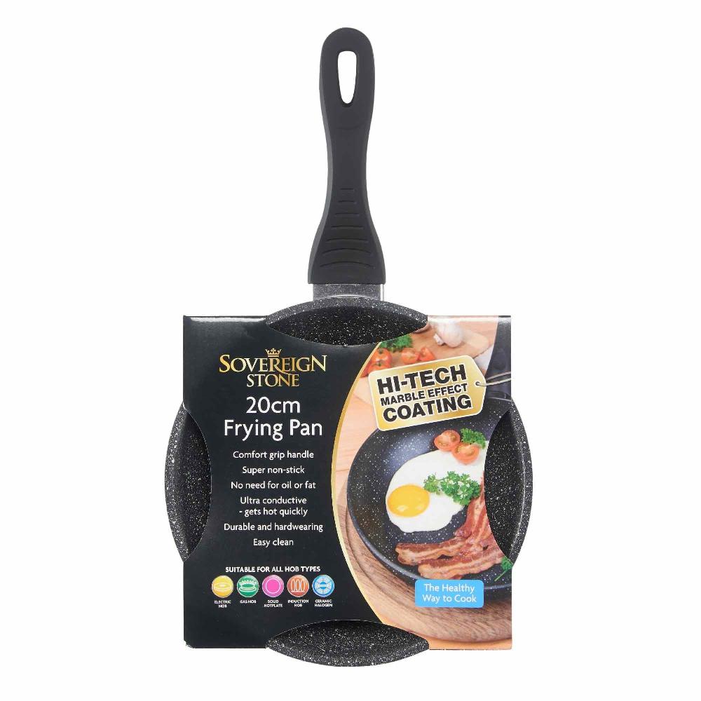 lewis's Sovereign Stone Forged Aluminium Marble Effect Non Stick Frying Pan