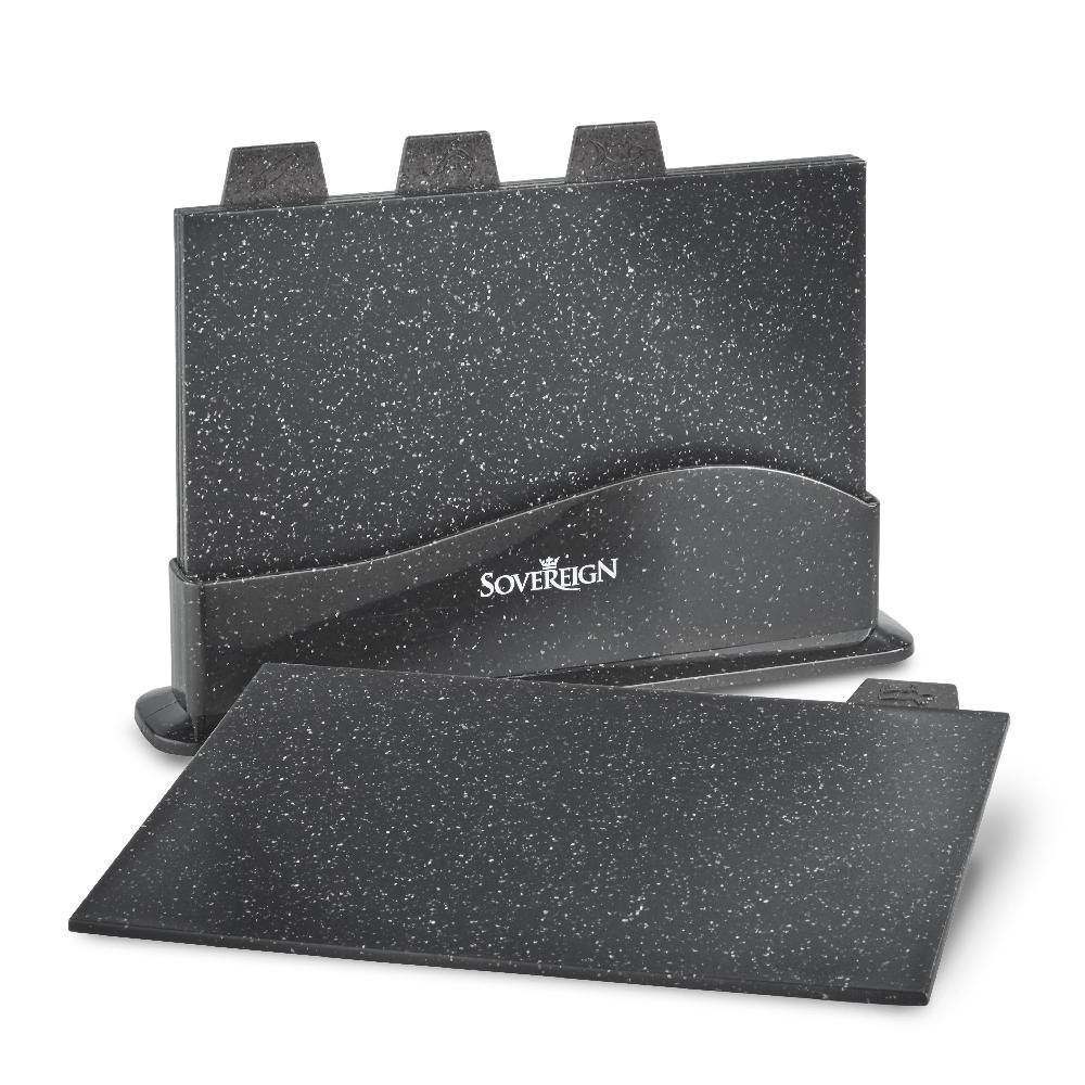 lewis's Sovereign Stone Index Chopping Board Set with Holder