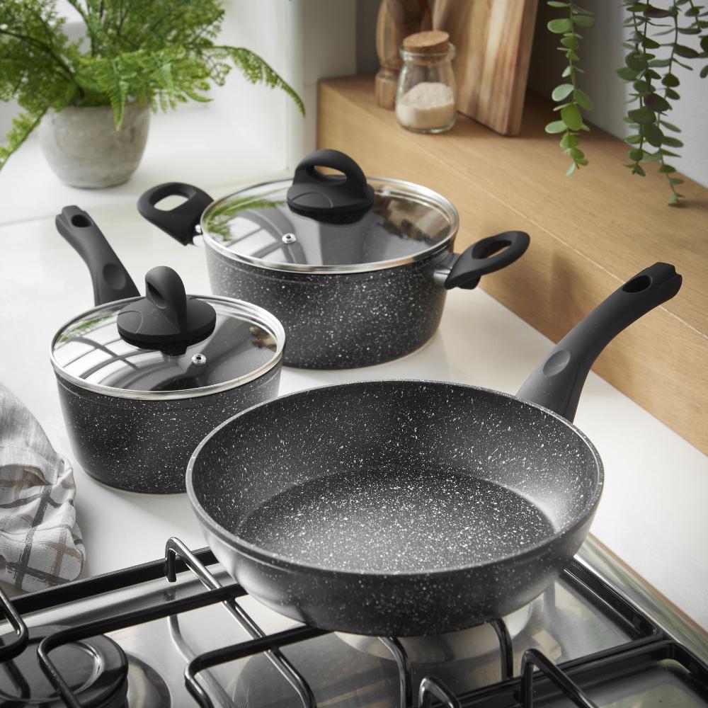 Lewis's Sovereign Stone Pan Set Home Living Kitchen Frying Cooking Pans