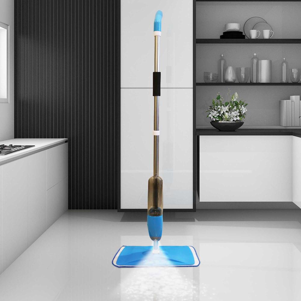 Lewis's Spray Mop Blue Cleaning Water Spraying Refillable Bottle Kitchen Tile Flooring Cleaner Mop