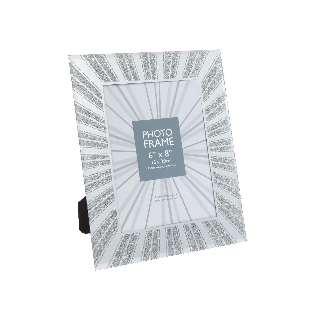 lewis's Starburst Glitter Glass Photo Frame 6 x 8" Silver