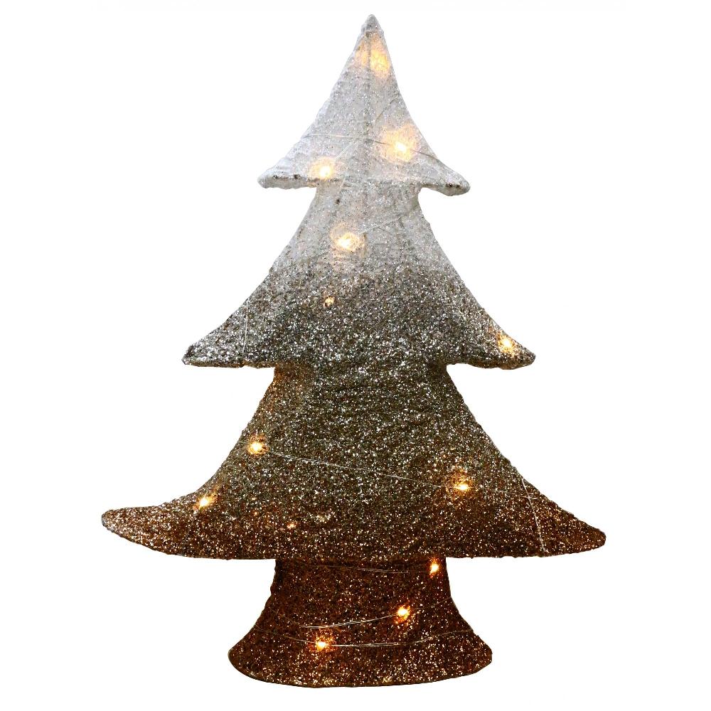 lewis's White Champagne Glitter LED Light Ombre Tree Decoration Christmas Xmas Festive