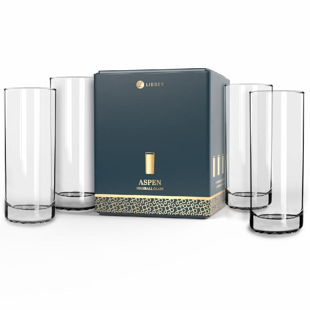 libbey Libbey Aspen Highball Drinking Glass 10 ounce Set of 4