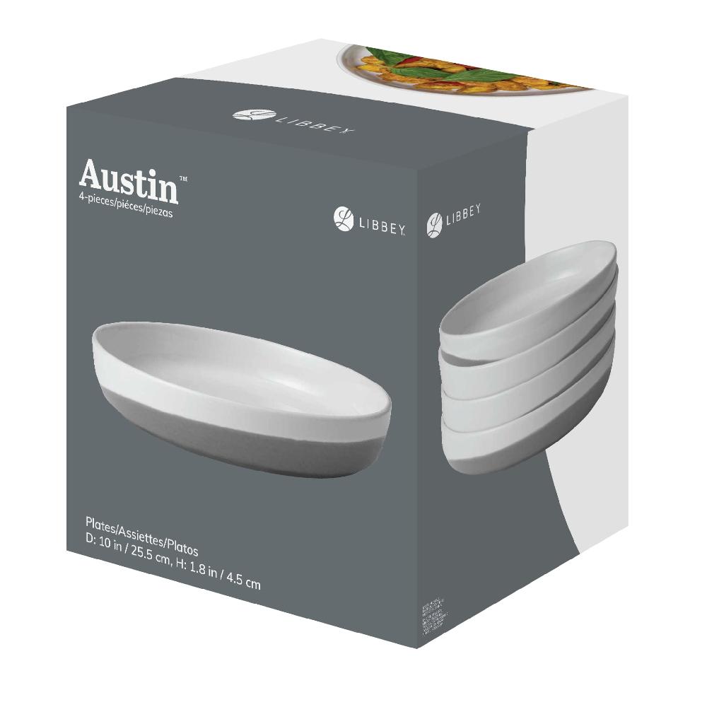 Libbey Libbey Austin 10 Inch Porcelain Coupe Dinner Plate Set Of 4 White