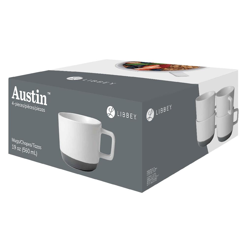 Libbey Libbey Austin 17.5 Ounce Large Porcelain Coffee Mug Set Of 4 Himalayan Salt Pink