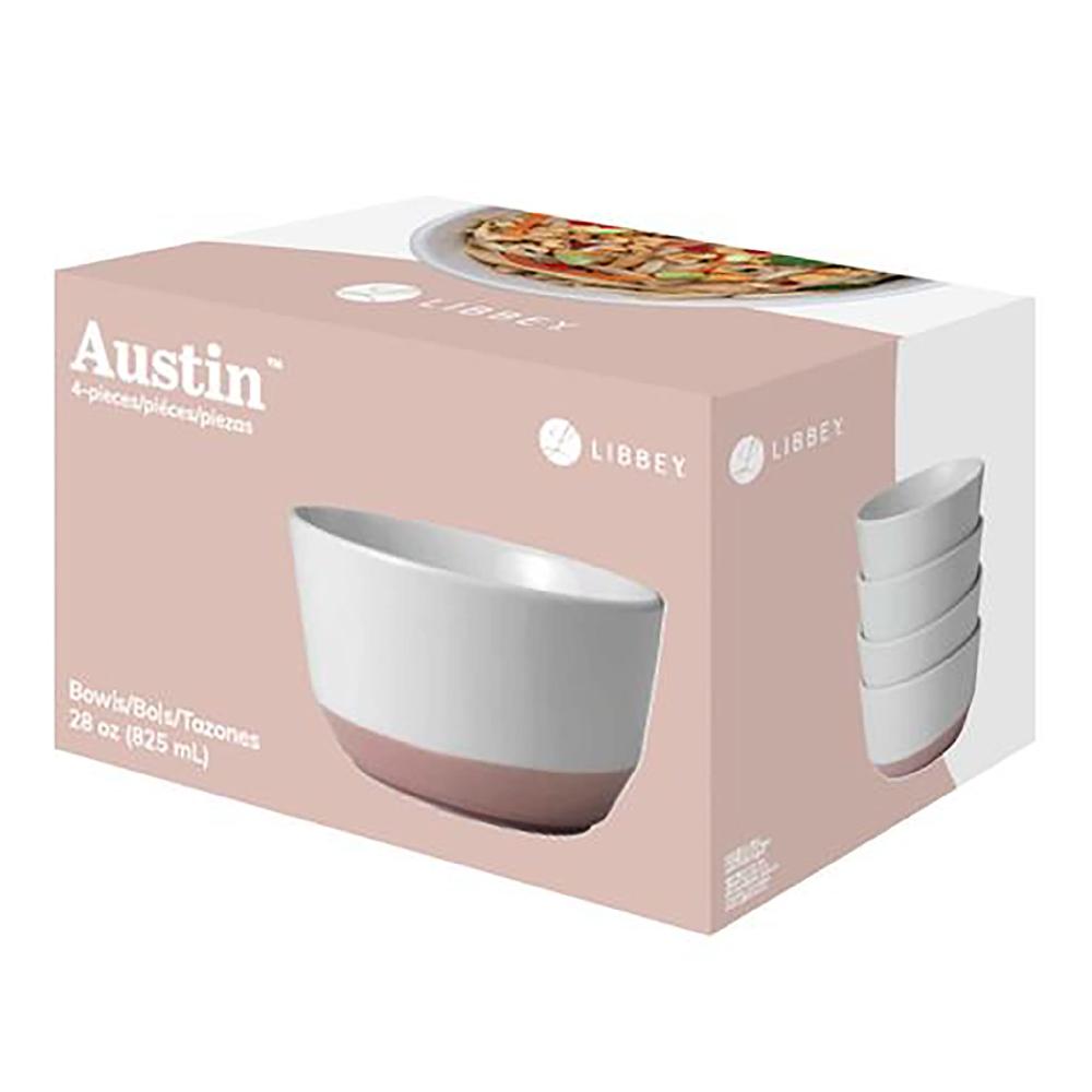 Libbey Libbey Austin 28 Ounce Porcelain Soup Salad Bowl Set Of 4 White