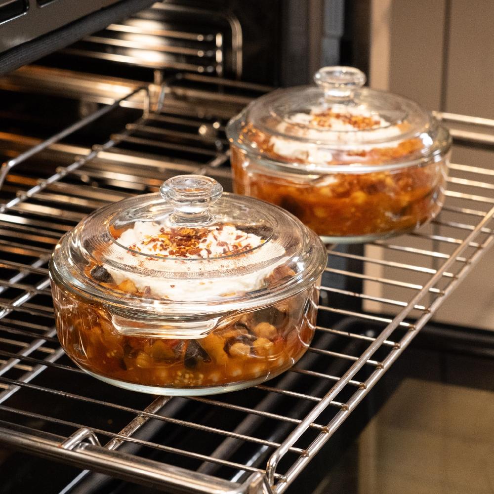 Libbey Libbey Baker's Basics 2 Piece Glass Casserole Baking Dish Set With Glass Covers