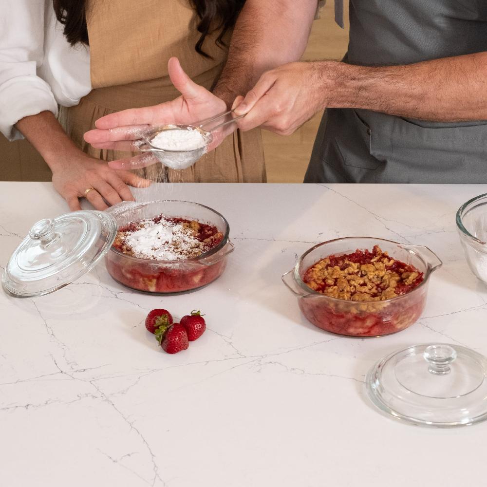 Libbey Libbey Baker's Basics 2 Piece Glass Casserole Baking Dish Set With Glass Covers