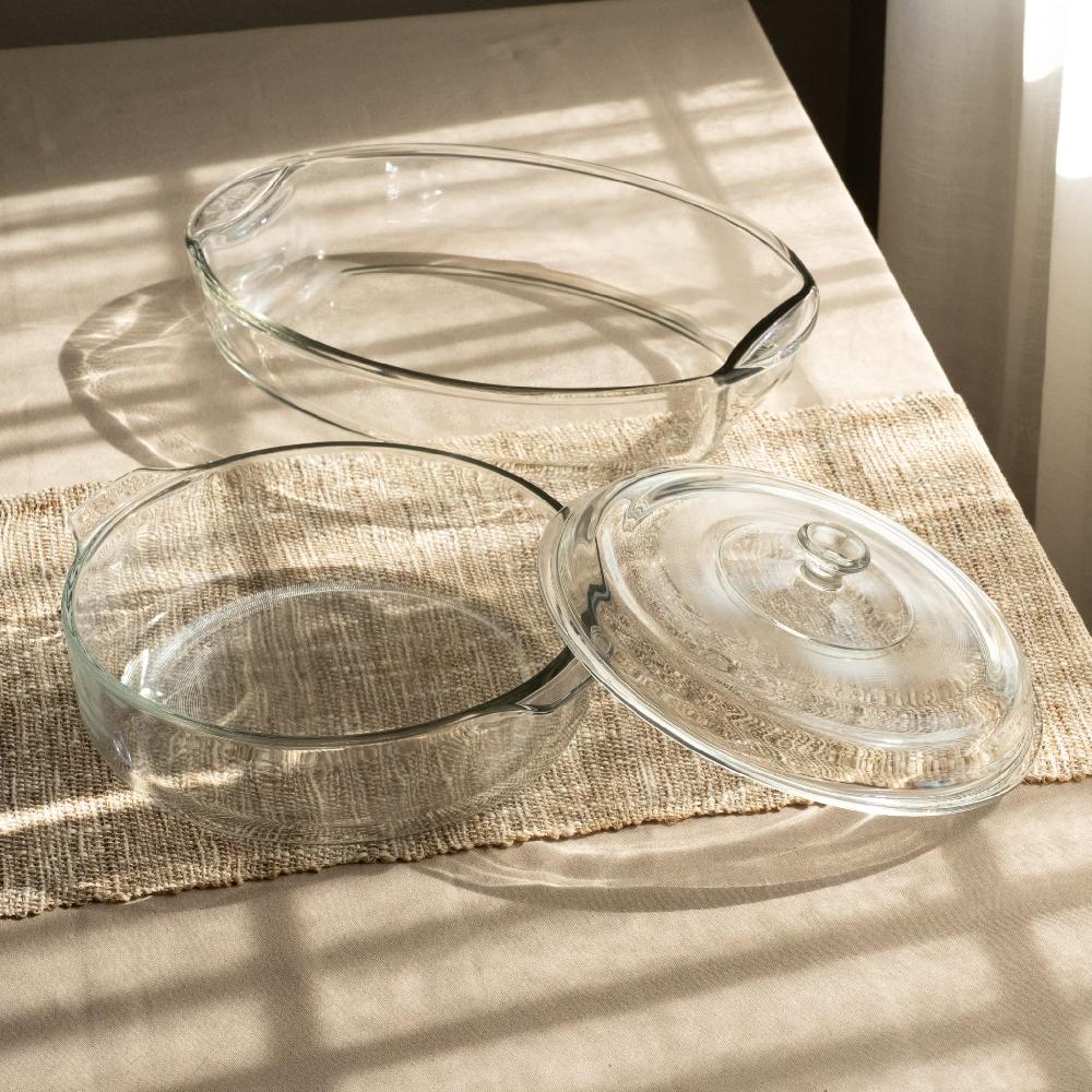 Libbey Libbey Baker's Basics 2 Piece Glass Casserole Baking Dish Set With 1 Glass Cover