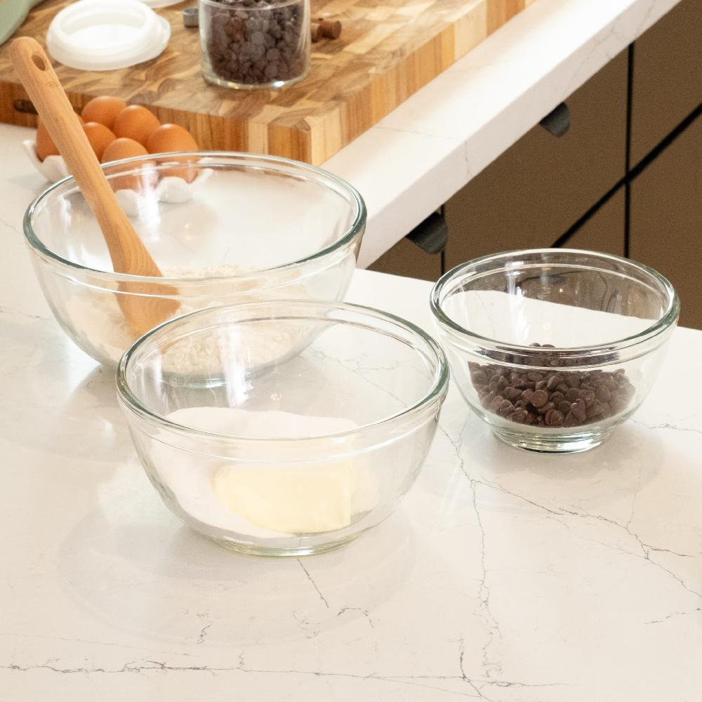 Libbey Libbey Baker's Basics 3 Piece Glass Mixing Bowl Set Multi Size