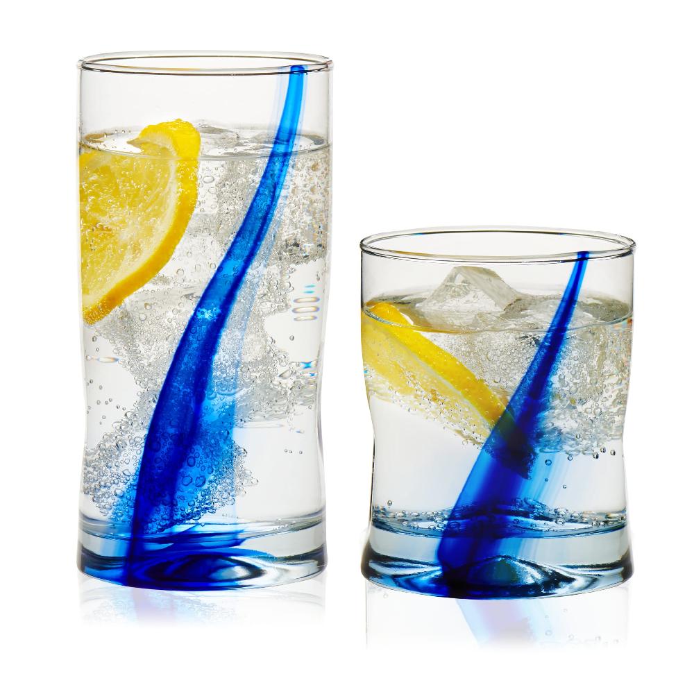 libbey Libbey Blue Ribbon Impressions 8 Piece Tumbler and Rocks Glass Set