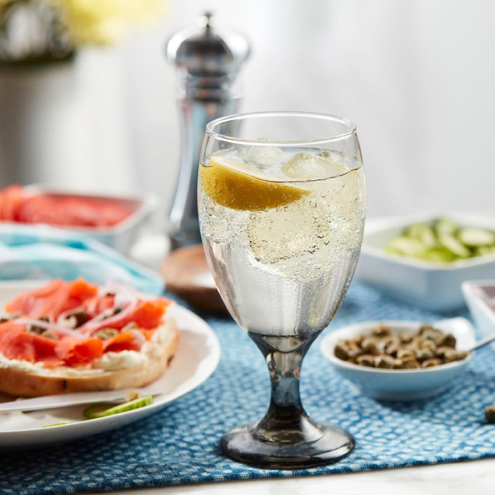 Libbey Libbey Classic Smoke Goblet Beverage Glasses 16.25 Ounce Set Of 6