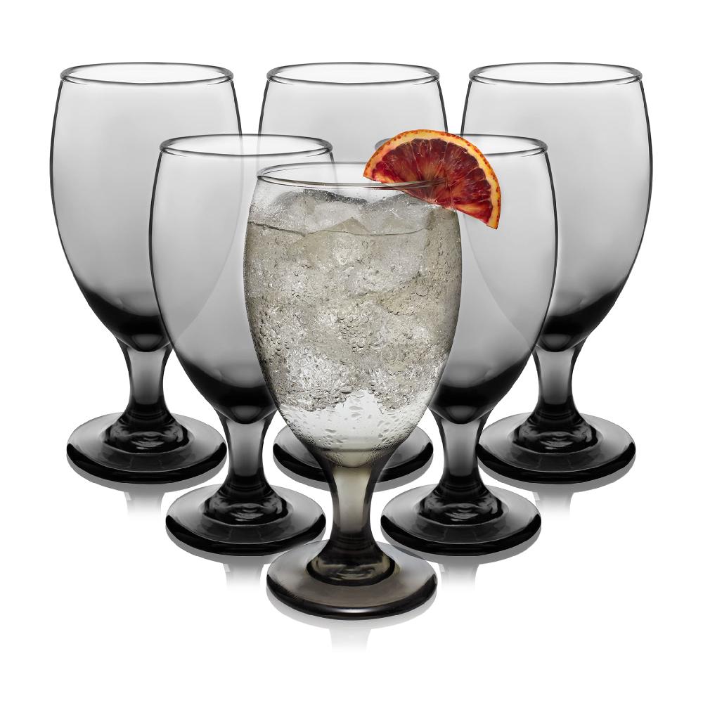 libbey Libbey Classic Smoke Goblet Beverage Glasses 16.25 ounce Set of 6
