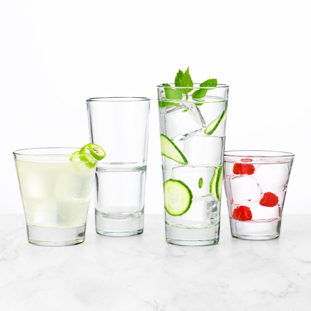 Libbey Libbey Endeavor Stacking Double Old Fashioned Glasses 12 Ounce Set Of 12