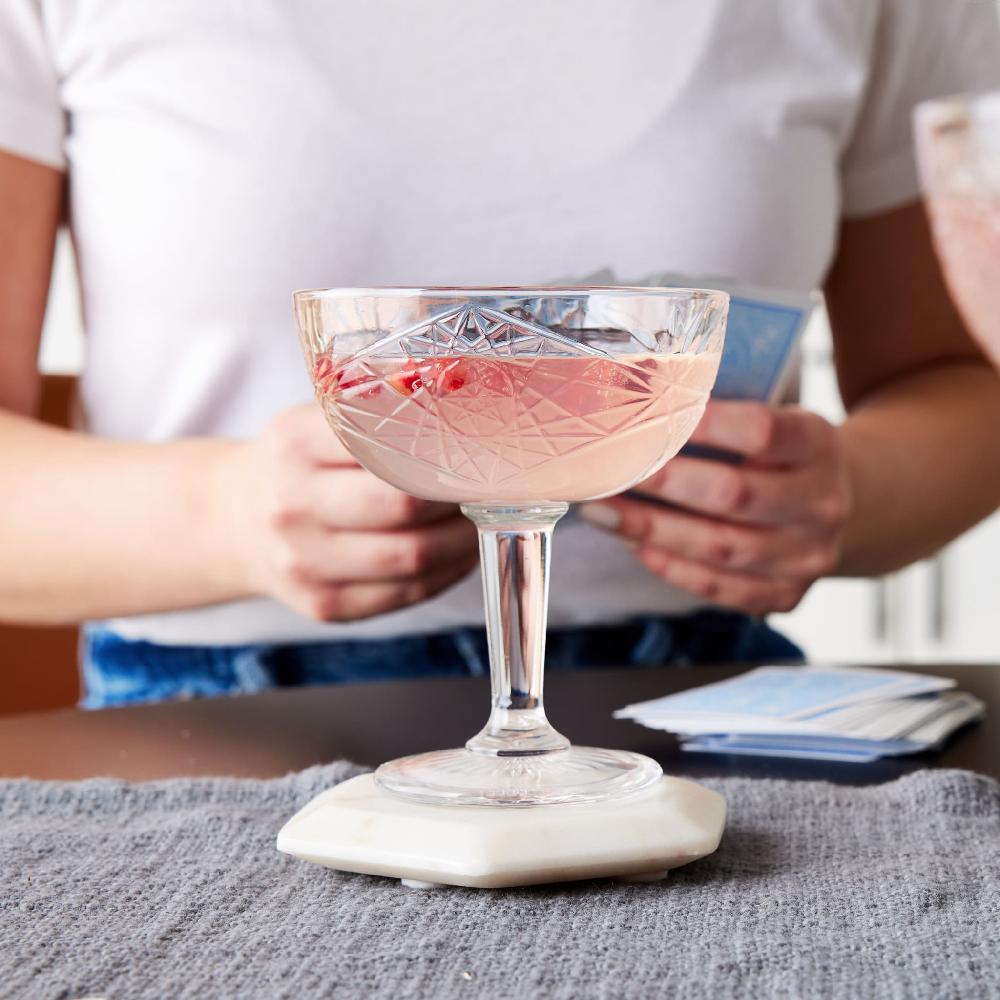 Libbey Libbey Hobstar Coupe Cocktail Beverage Drinking Glasses 8.5 Ounce Set Of 4