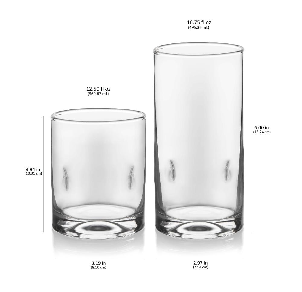 Libbey Libbey Impressions 16 Piece Tumbler And Rocks Glass Set