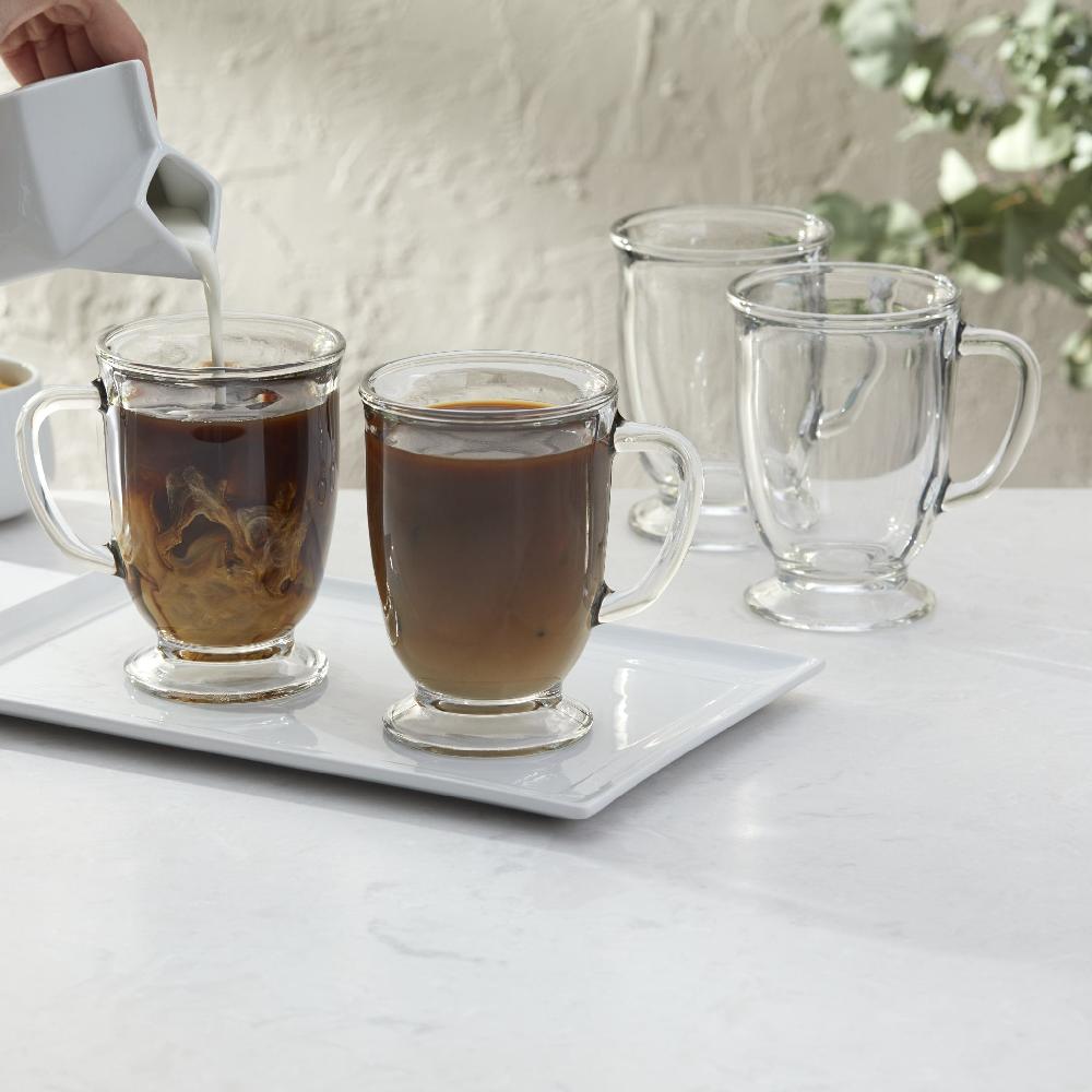 Libbey Libbey Kona Glass Coffee Mugs 16 Ounce Set Of 6