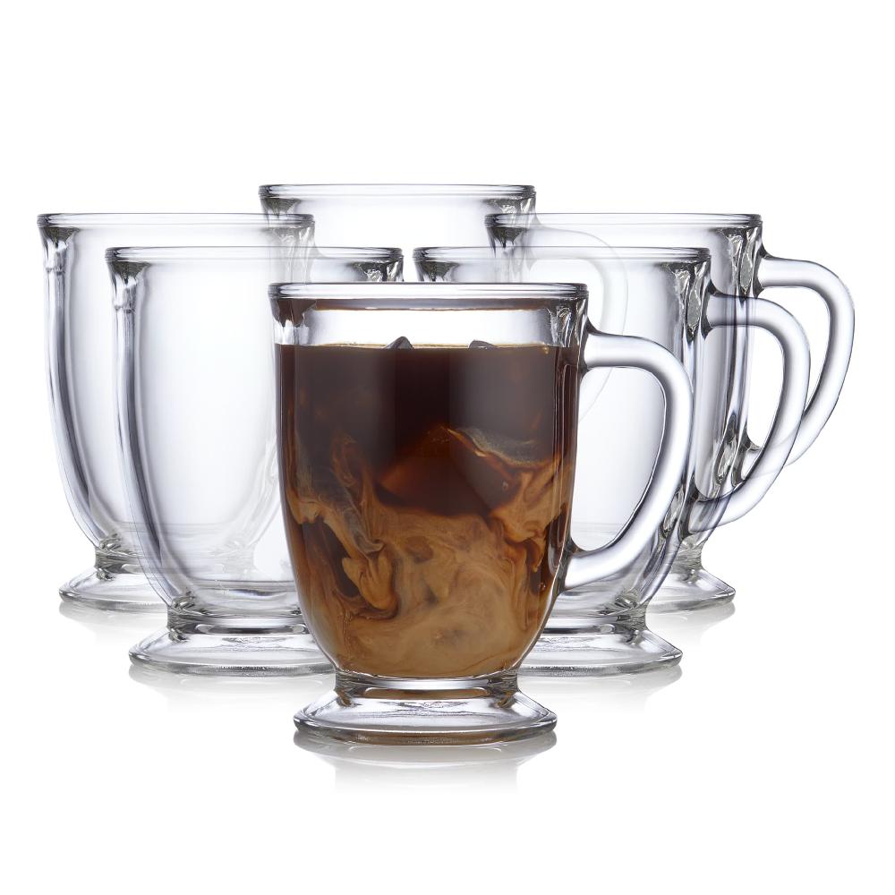 libbey Libbey Kona Glass Coffee Mugs 16 ounce Set of 6