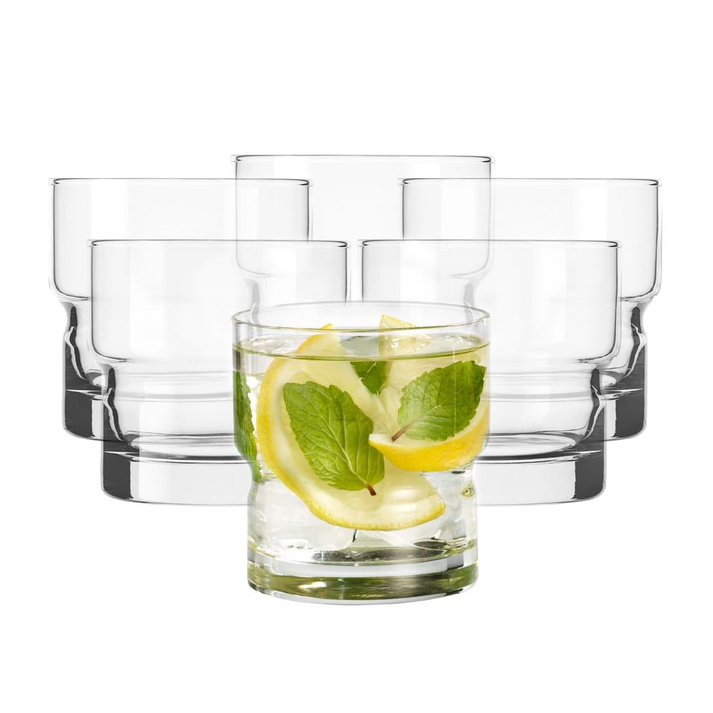 libbey Libbey Newton Stackable Double Old Fashioned Glass 12 ounce Set of 6