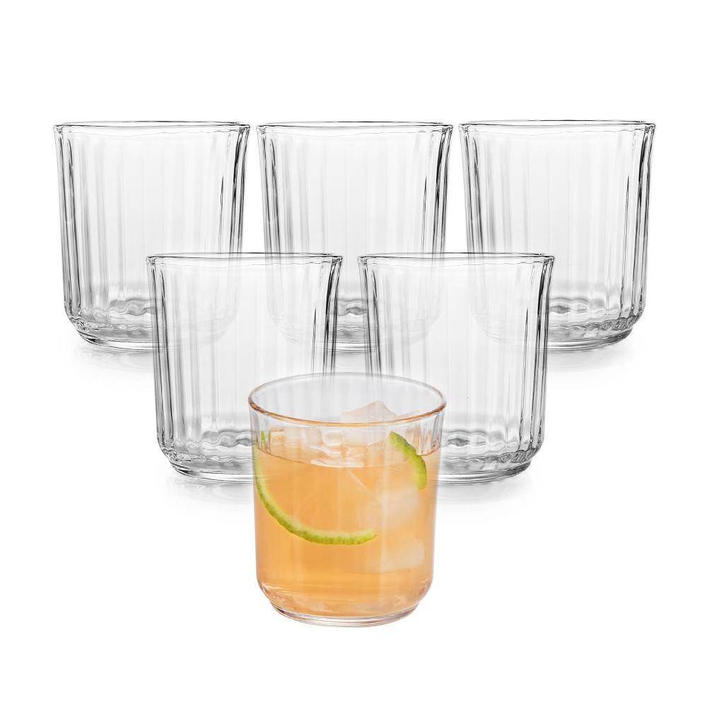 libbey Libbey Paneled Double Old Fashioned Rocks Glasses 11.2 ounce Set of 6