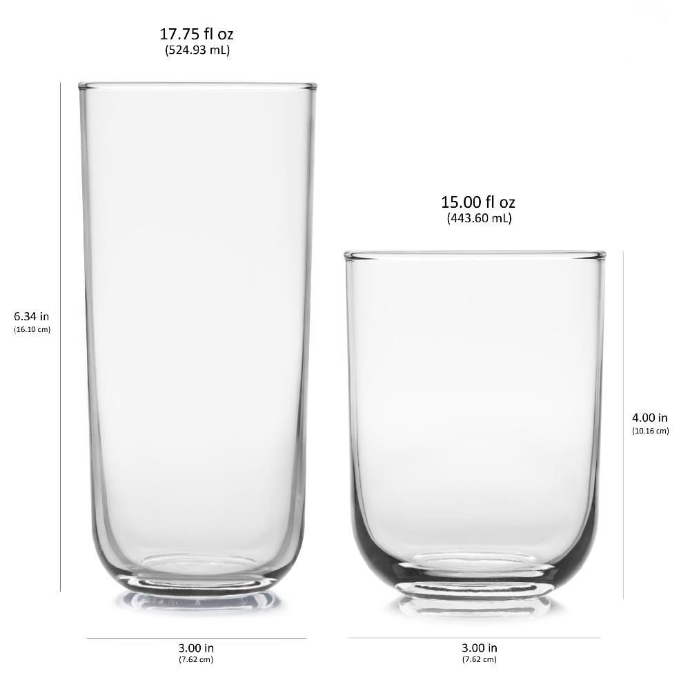 Libbey Libbey Polaris 16 Piece Tumbler And Rocks Glass Set Axis