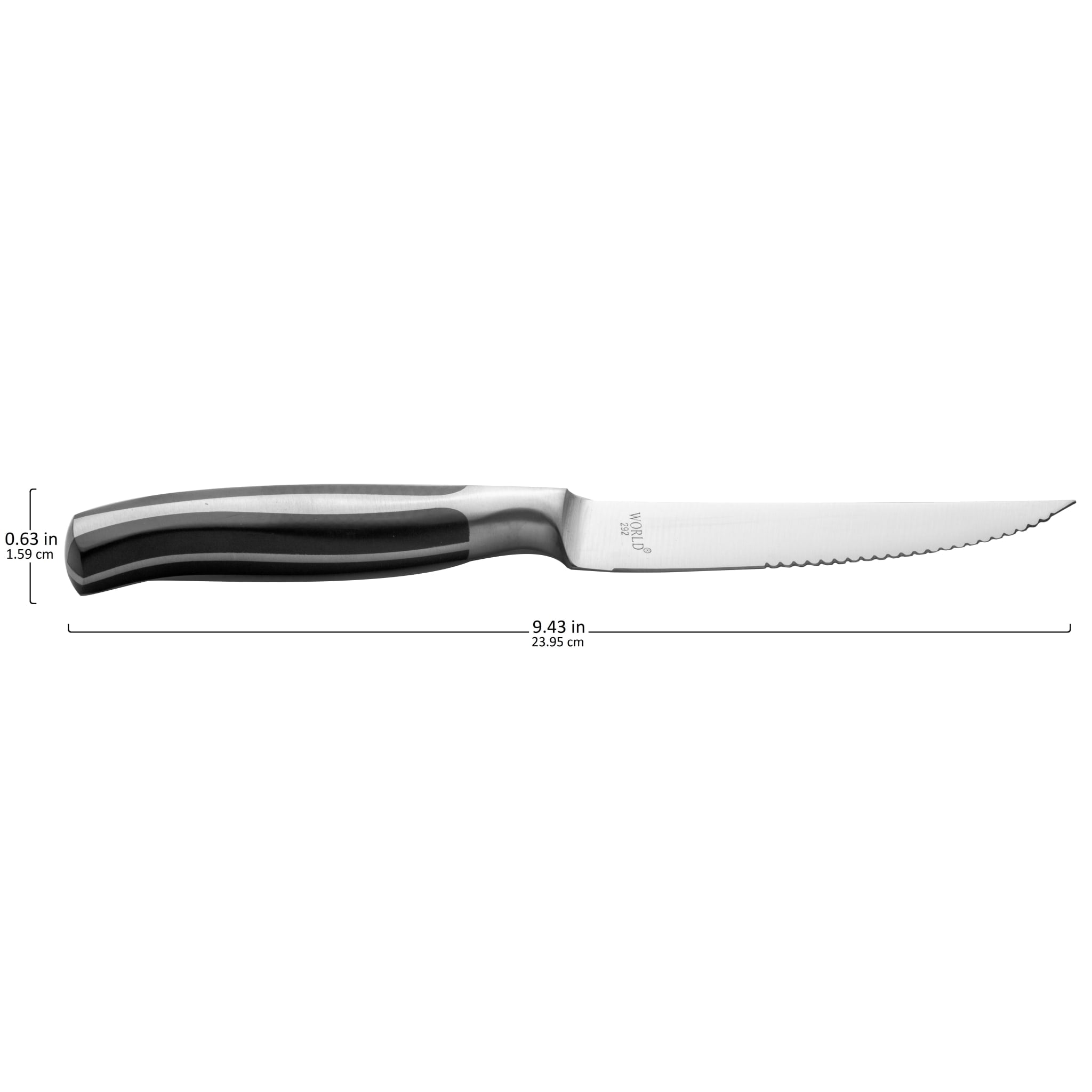 libbey Libbey Primal Stainless Steel Serrated Steak Knife Black Handle Set of 12