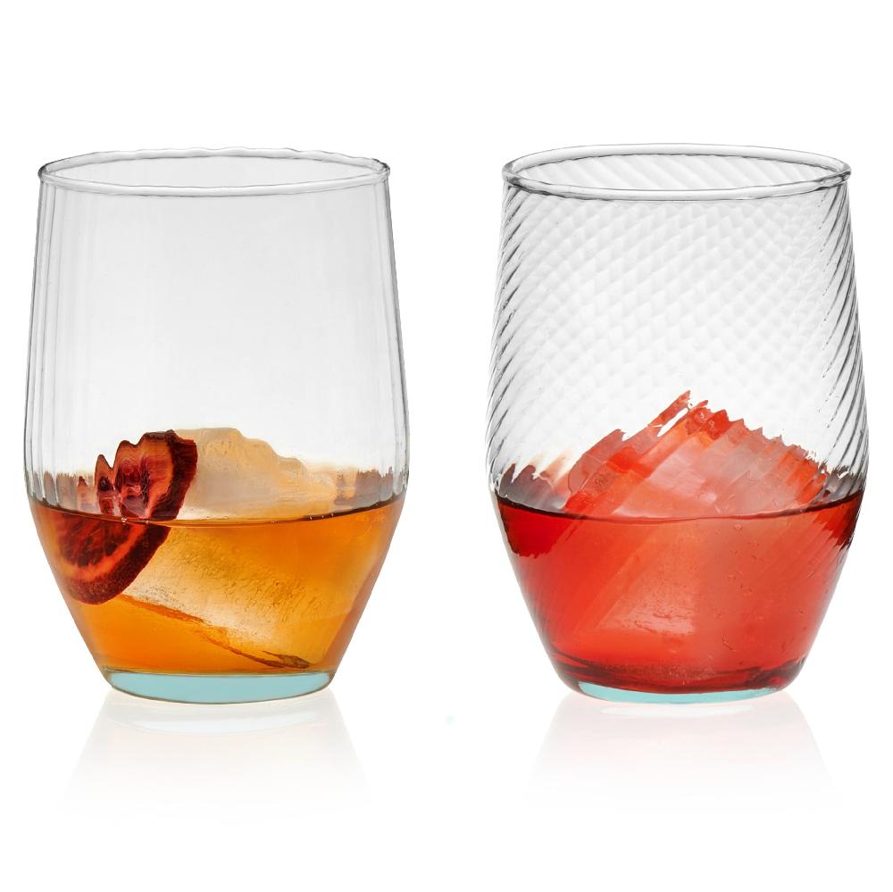 libbey Libbey Prologue Luna Recycled Handblown Curved Tumbler Glasses Set of 6